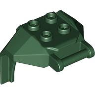 Lego Plate Special, 2 x 2 Studs and Handle, Closed Ends (Mech Chest Plate / Armor) / Dark Green