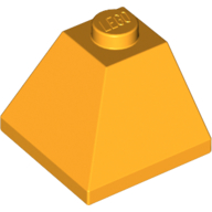 Lego Brick Sloped 45° 2 x 2 Double Convex / Bright Light Orange