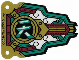 Flag, Left, Two Holes, Gold, Dark Red, Silver, and Dark Turquoise Panels Print