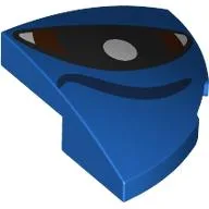 Brick Round Corner, Curved 2 x 2 x 2/3 Quarter Circle with Black/Dark Brown Eye, White Pupil, Right Print / Blue