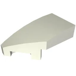 Brick Wedged, Curved 2 x 1 with Stud Notch Left / Metallic Silver