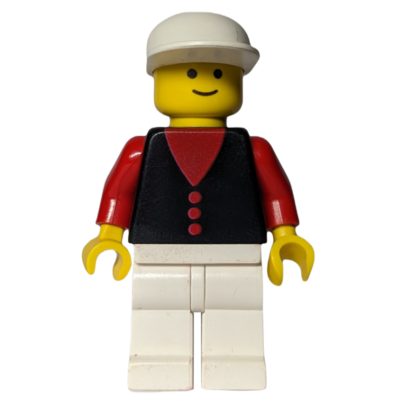 Lego Black Torso, White Legs, White Cap