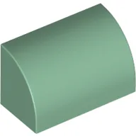Brick Curved 1 x 2 x 1 No Studs / Sand Green