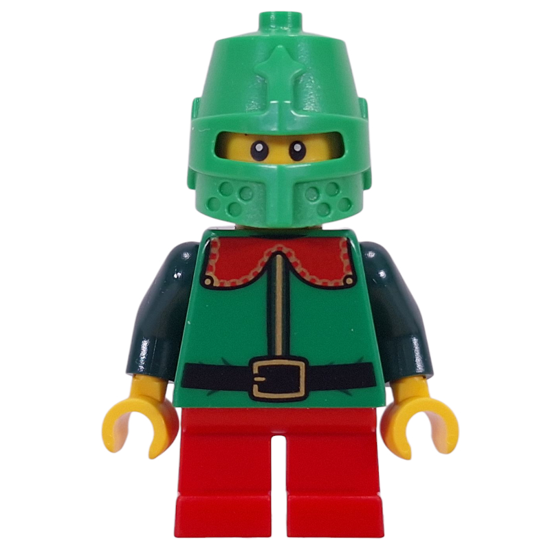 Lego Elf - Green Torso, Red Legs, Knight Helmet