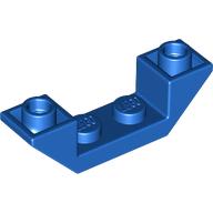Lego Brick Sloped Inverted 45° 4 x 1 Double with 1 x 2 Recessed / Blue