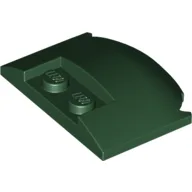 Brick Round 3 x 4 x 2/3 Triple Curved with 2 Sunk Studs / Dark Green