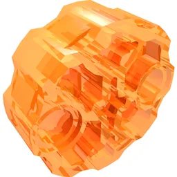 Large Figure Weapon, Barrel with 2 Pin Holes and 3 Axle Holes / Trans-Neon Orange