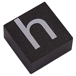 Modulex Tile 2 x 2 with White 'h' Print, without Internal Supports / Modulex Tile Brown