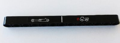 Lego Technic, Liftarm Thick 1 x 13 with Pump and Truck with Red Arrows Pattern (Sticker) - Set 8110