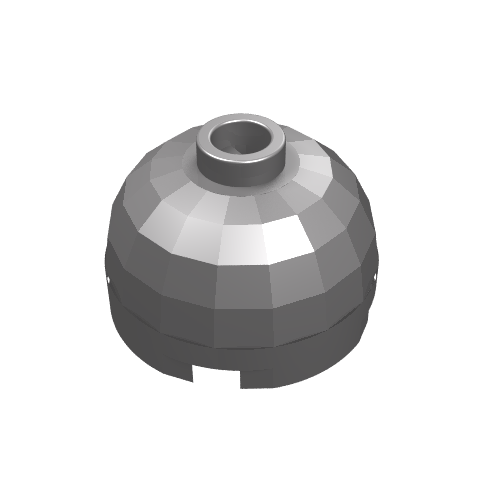 Lego Brick Round 2 x 2 Dome Top, Blocked Open Stud, Bottom Axle Holder / Flat Silver