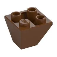 Brick Sloped Inverted 45° 2 x 2 Double Convex / Reddish Brown