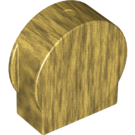 Lego Duplo Brick 1 x 3 x 2 Round Top, Cut Away Sides / Pearl Gold
