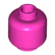 Minifig Head [Plain] [Blocked Open Stud] / Dark Pink