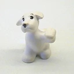 Animal, Dog, Puppy Raised Paw with Face Print / White