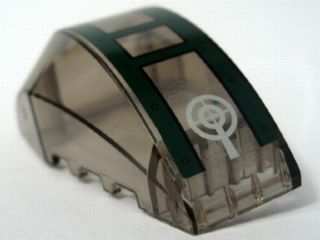 Lego Windscreen 6 x 4 x 2 Wedge Curved with Dark Green Cockpit and Silver Crosshairs Pattern (Sticker) - Set 7683