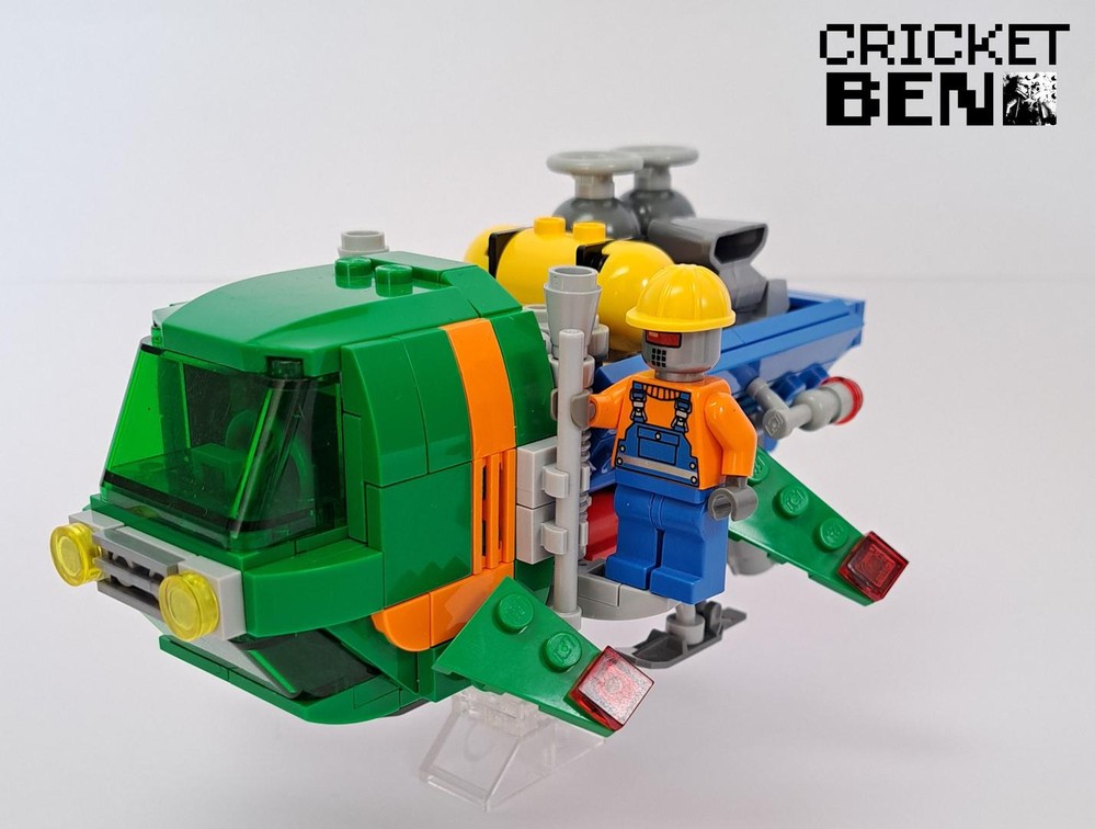 Lego Flying cyberpunk tuk-tuk