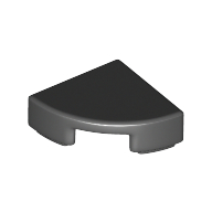 Lego Tile Round 1 x 1 Quarter / Black