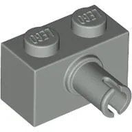 Brick Special 1 x 2 with Pin / Light Gray