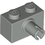 Lego Brick Special 1 x 2 with Pin / Light Gray