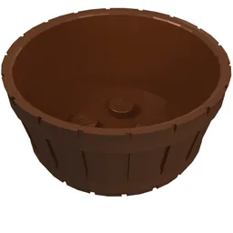 Barrel Half Large / Reddish Brown