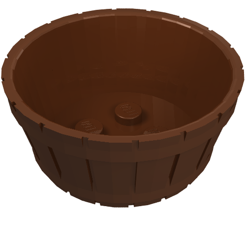 Lego Barrel Half Large / Reddish Brown