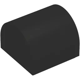 Brick Curved 1 x 1 x 2/3 Double Curved Top, No Studs / Black