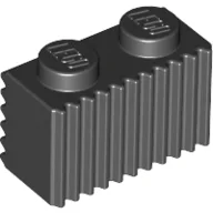 Brick Special 1 x 2 with Grille / Black