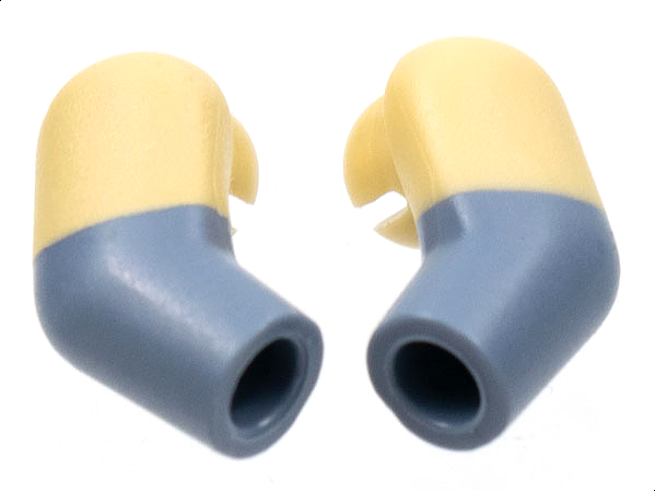 Lego Arm, (Matching Left and Right) Pair with Molded Tan Short Sleeves  Pattern