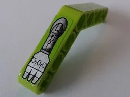 Technic, Liftarm, Modified Bent Thick 1 x 7 (4 - 4) with Robot Arm 3 Fingers Pattern Model Right Side (Sticker) - Set 8307