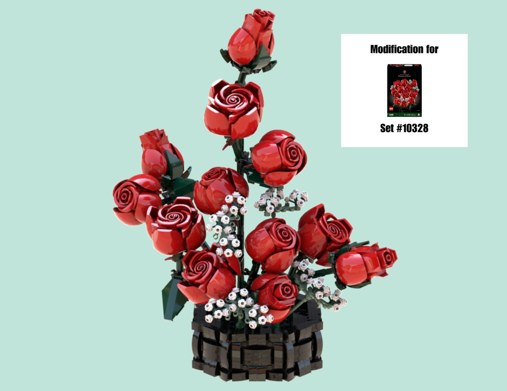 Lego Bouquet of Roses Pot Arrangement