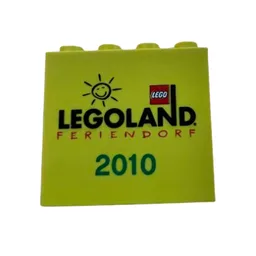 Brick 2 x 4 x 3 with 'Legoland Feriendorf 2010' Print / Yellow