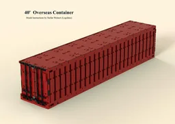 40' Overseas Container in Scale 1:15 (100 x 20 x 21 Studs)
