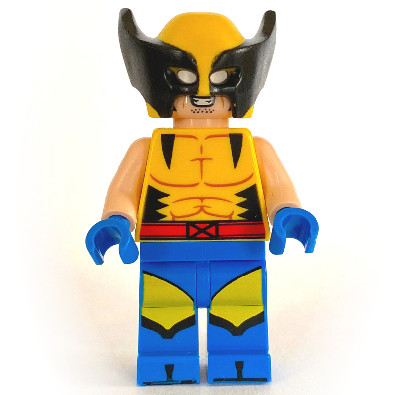 Lego Wolverine, Mask, Yellow X-Men Suit, Plain Arms