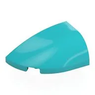 Brick Round, Curved Double 3 x 2 Beveled with Stud Notch Left / Medium Azure