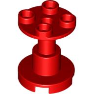 Lego Support Round 2 x 2 x 2 Stand with Reach-Through Center Hole / Red
