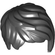 Lego Hair Short Tousled with Side Part / Black