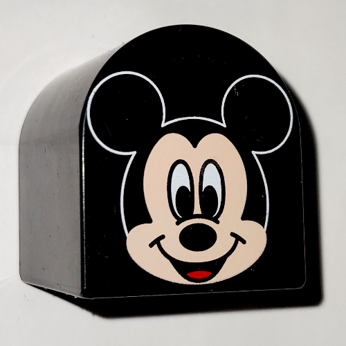 Lego Duplo Brick 2 x 2 x 2 Curved Top with Mickey Mouse Print