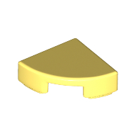 Lego Tile Round 1 x 1 Quarter / Bright Light Yellow