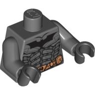 Lego Torso Armor, Batman Logo and Yellow Belt Print, Dark Bluish Gray Arms, Black Hands / Dark Bluish Gray
