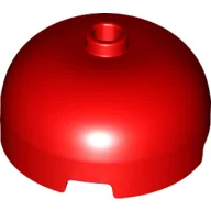 Brick Round 3 x 3 Dome with Center Stud / Red