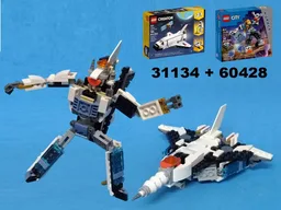 Transformer F16-XL Jet Fighter (Needlenose) from LEGO City 60428 and Creator 31134