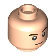 Minifig Head Jin, Dark Brown Eyebrows, Annoyed/Open Mouth Talking Print / Light Nougat