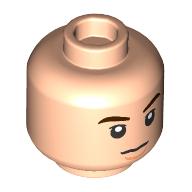 Lego Minifig Head Jin, Dark Brown Eyebrows, Annoyed/Open Mouth Talking print / Light Nougat