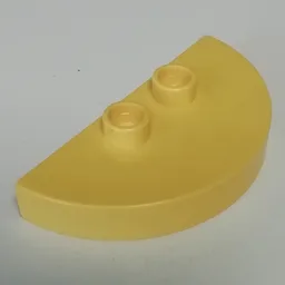 Duplo Plate 2 x 4 x 1/2 Half Round with 2 Studs [Thick] / Yellow