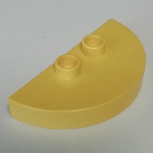 Lego Duplo Plate 2 x 4 x 1/2 Half Round with 2 Studs [Thick] / Yellow