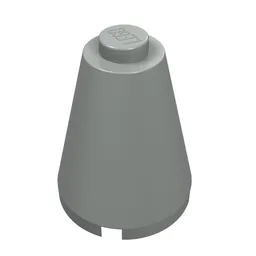 Cone 2 x 2 x 2, Solid Stud / Light Gray