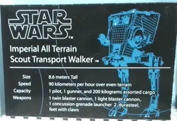 Stickered Assembly 12 x 8 x 2/3 with Star Wars Logo and 'Imperial All Terrain Scout Transport Walker' Pattern (Sticker) - Set 10174