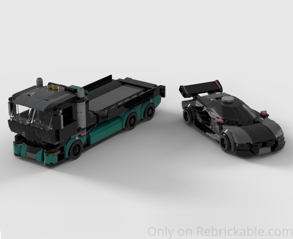 Lego 60406 MOC (Car carrier truck & Sports car)