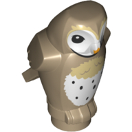 Lego Animal, Bird, Owl Small, Tan and White Plumage Print