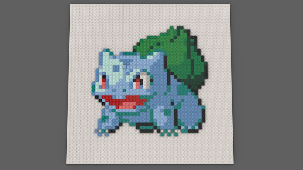 Lego Bulbasaur - Fire Red & Leaf Green